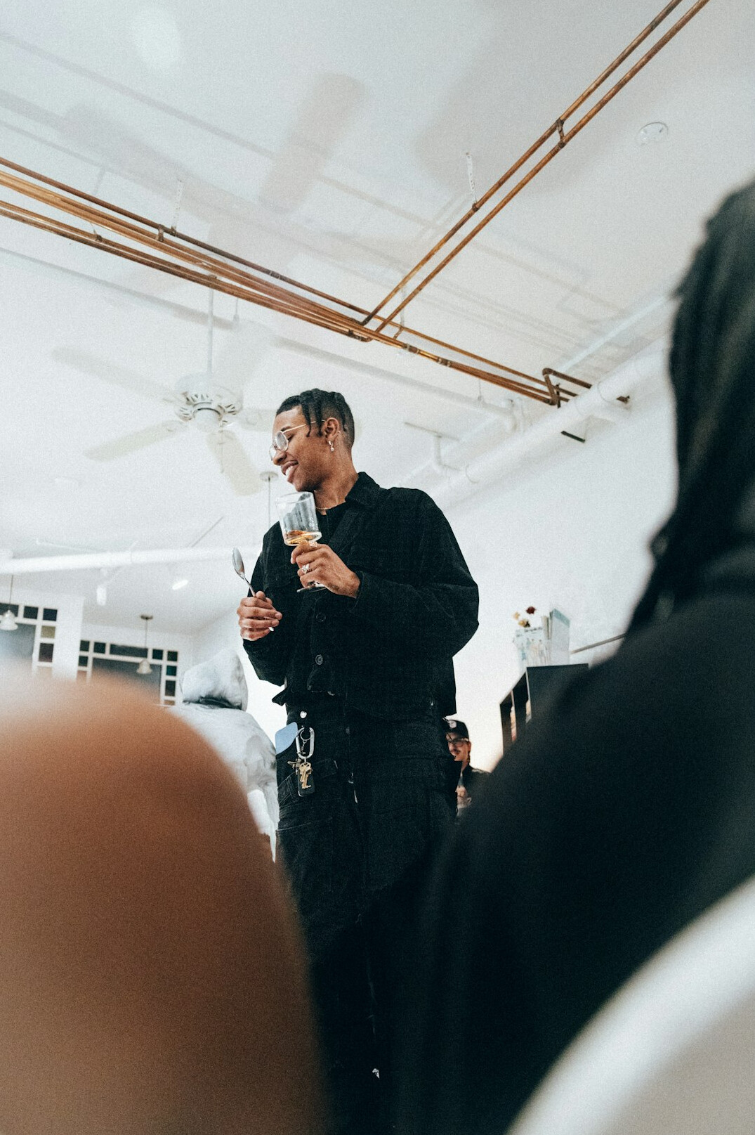 man practicing public speaking