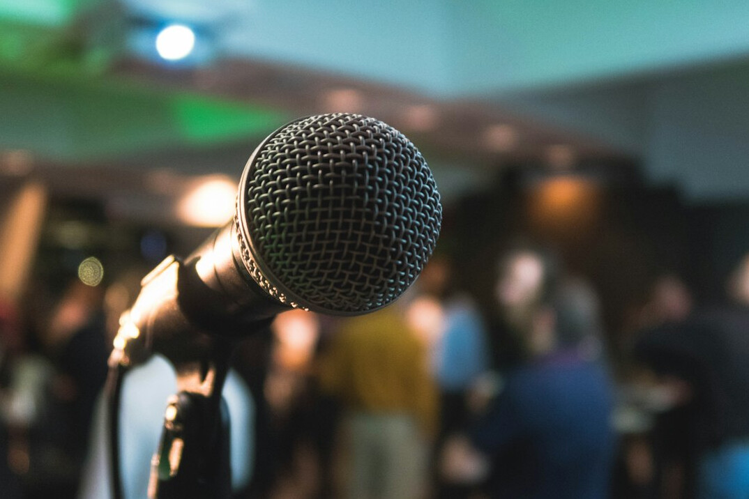 person giving speech